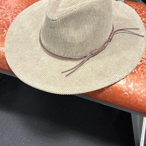 Beige Corduroy Wide Brim Hat - Picture 2 of 4